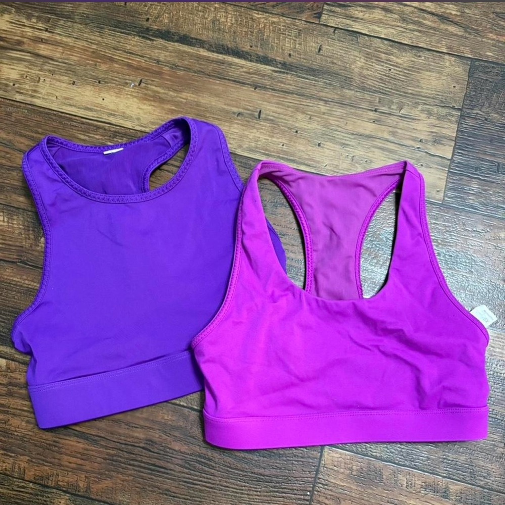 Fabletics (pack 2) Purple and Fuchsia Racerback Sports Bras